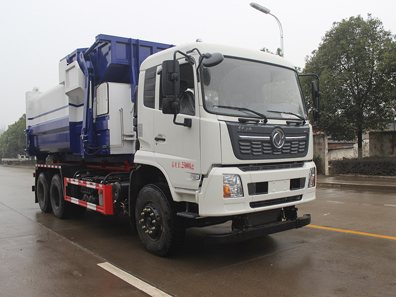 東風天錦后八輪鉤臂車SCS5252ZXXDFH6車廂可卸式垃圾車